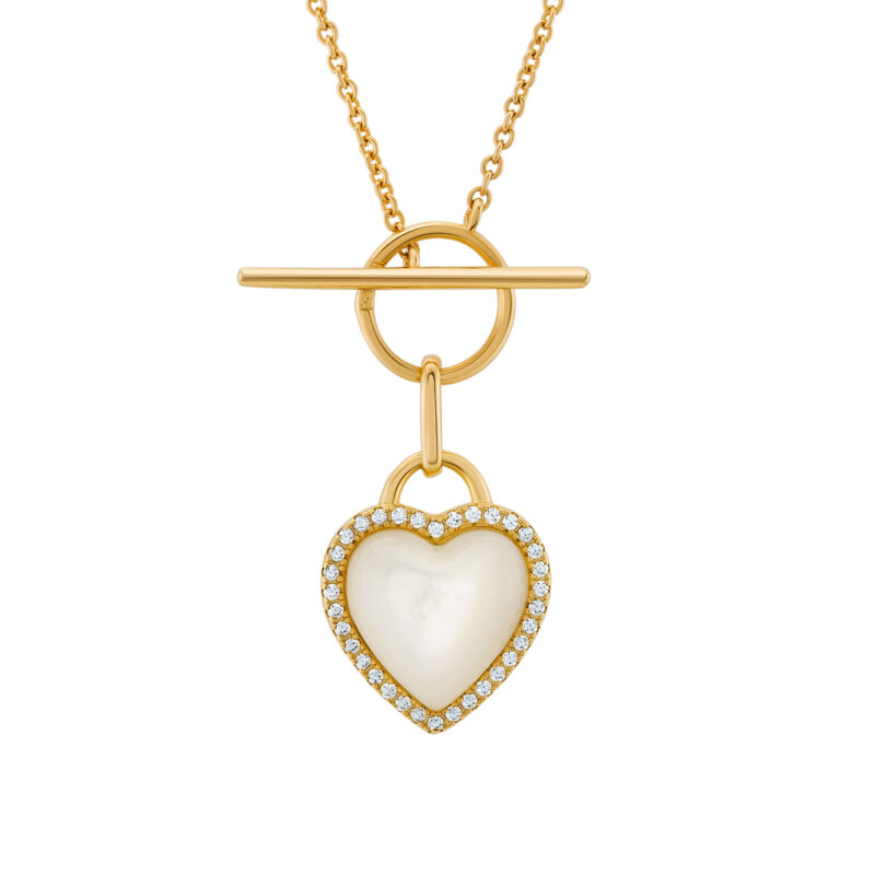 COLAR UNIKE  HEART MOTHER OF PEARL GOLD - Image 5