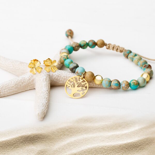 PULSEIRA PRATA DOURADA UNIKE FUN S19 GREEN GOLD