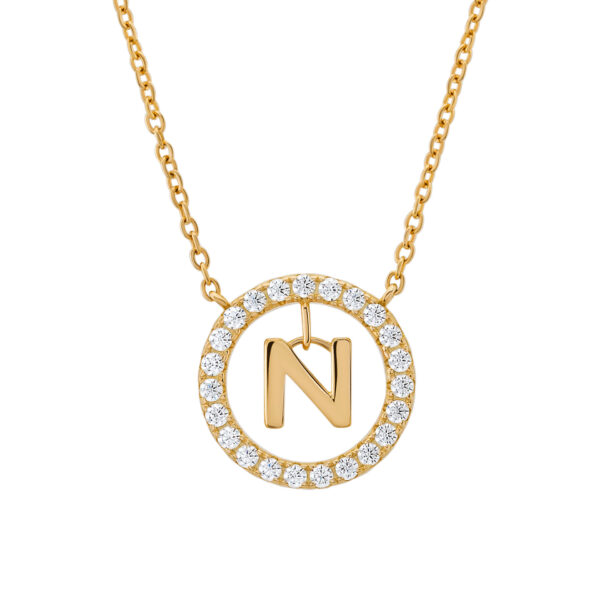 COLAR UNIKE LETTER IN CIRCLE N
