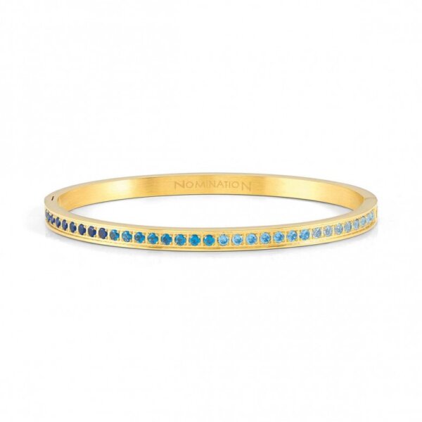 Pulseira Nomination Pretty Bangle Dourada Azul L