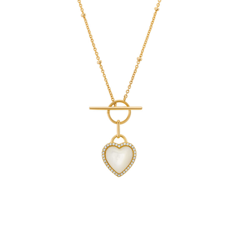 COLAR UNIKE  HEART MOTHER OF PEARL GOLD - Image 4