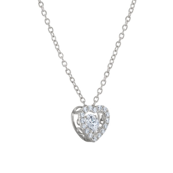 COLAR UNIKE SOLITAIRE HEART SILVER
