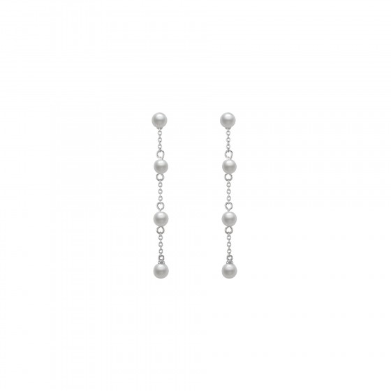 BRINCOS PRATA UNIKE PEARLS CHAIN SILVER