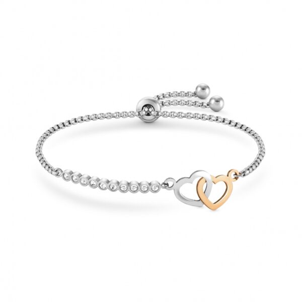 Pulseira Nomination Millelluci coração duplo rosa