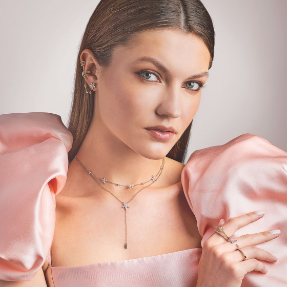 Brincos Unike Matchy Navete Flower Ear Cuff