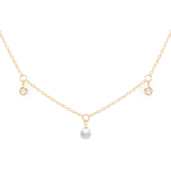 COLAR PRATA UNIKE MULTIPLE PEARLS GOLD