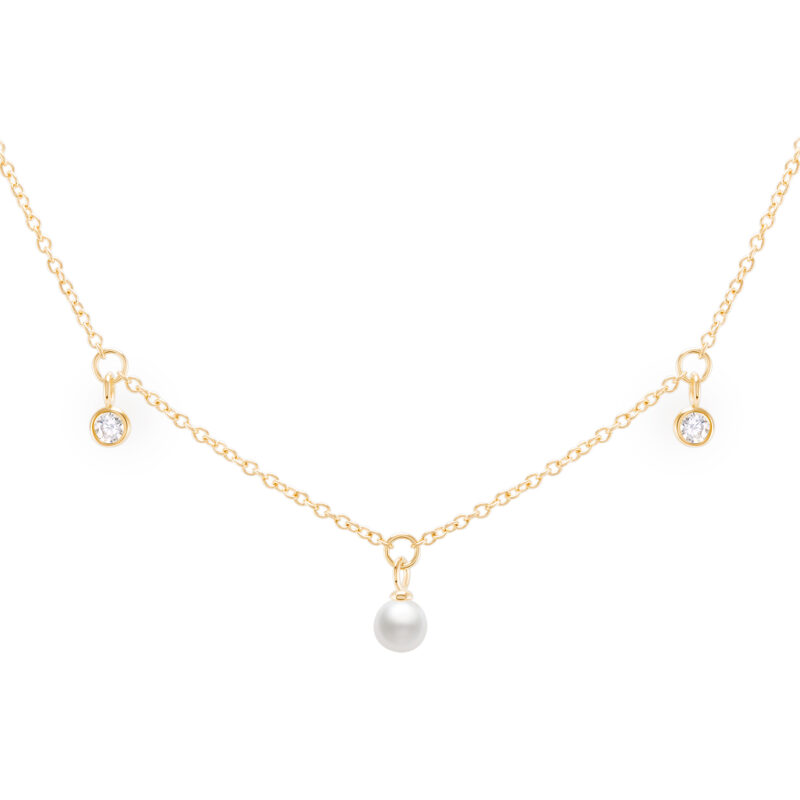 COLAR PRATA UNIKE MULTIPLE PEARLS GOLD