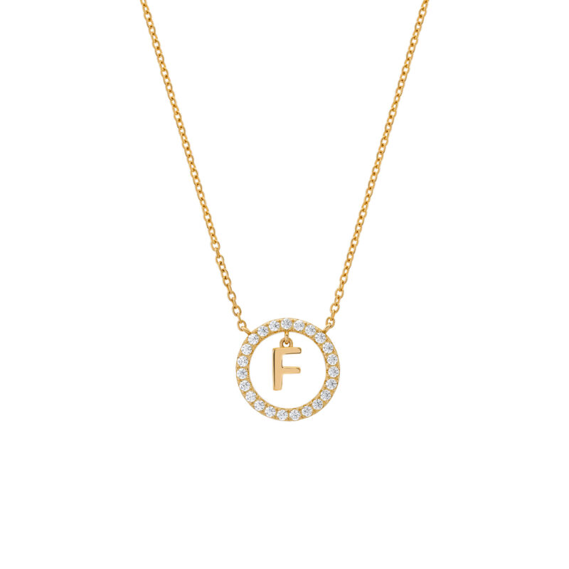 COLAR UNIKE LETTER IN CIRCLE F - Image 3