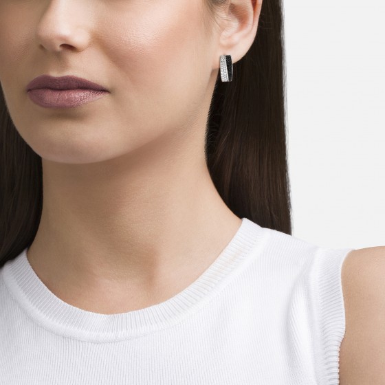 Brincos Unike Classy Black Hoop