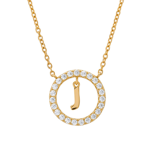 COLAR UNIKE LETTER IN CIRCLE J