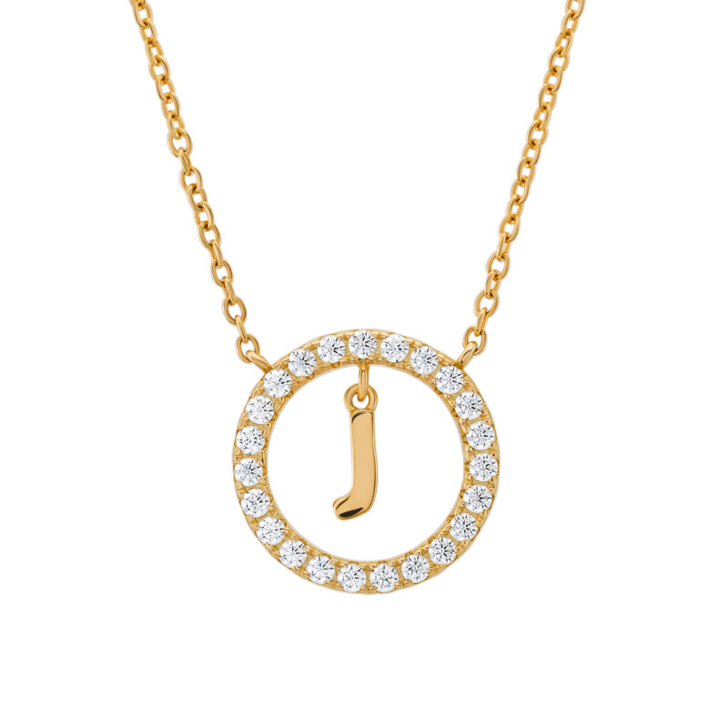 COLAR UNIKE LETTER IN CIRCLE J