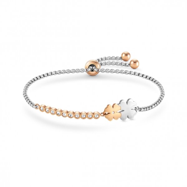 Pulseira Nomination Millelluci Trevo Duplo Rose Gold