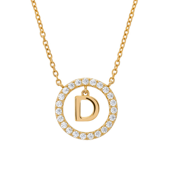 COLAR UNIKE LETTER IN CIRCLE D