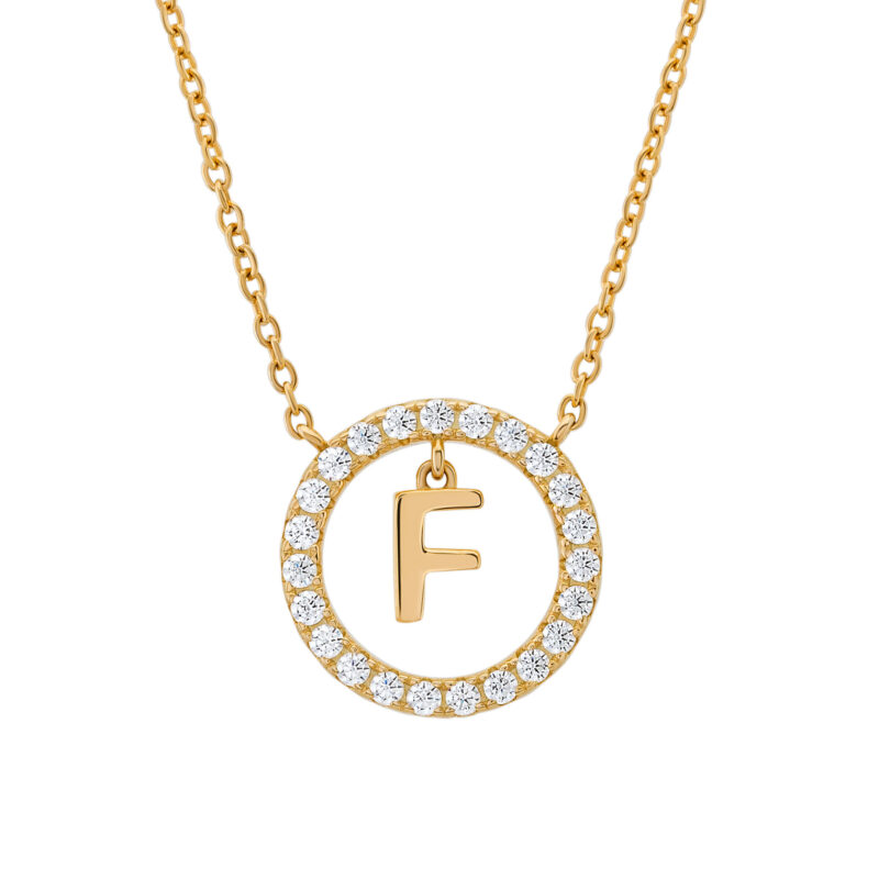 COLAR UNIKE LETTER IN CIRCLE F - Image 2