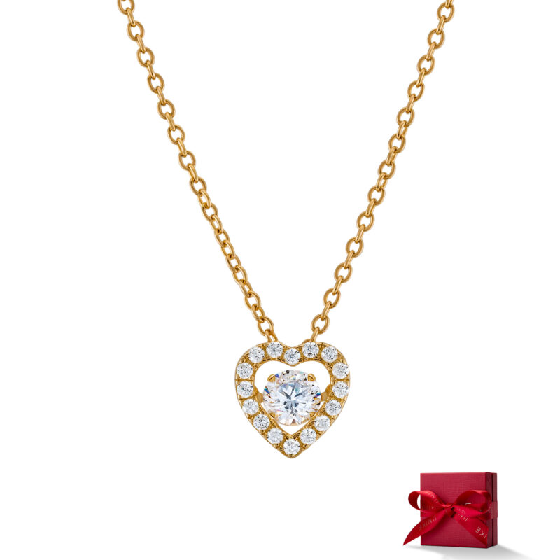 COLAR UNIKE SOLITAIRE HEART GOLD