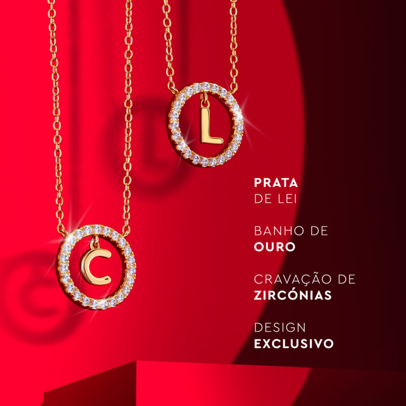 COLAR UNIKE LETTER IN CIRCLE V - Image 3