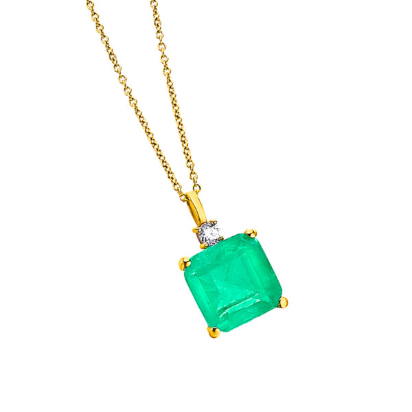 Colar Le Carré Ouro 18k Quartzo Verde