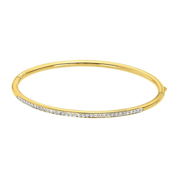 Escrava Lotus Style com Zircónias Dourada