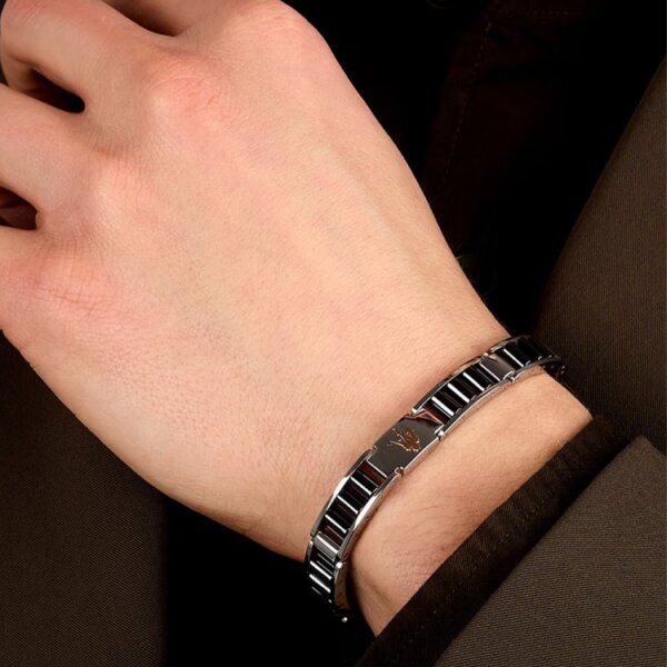 Pulseira Maserati Preta e Prateada