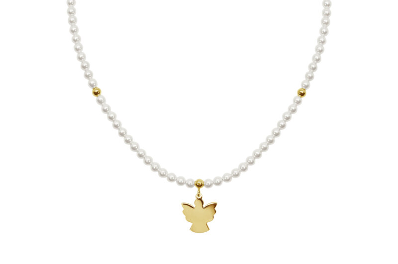 Colar Eugénio Campos Guardian Angel com Pérolas Dourado - Image 2