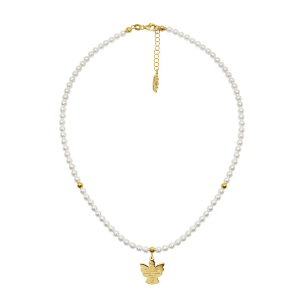 Colar Eugénio Campos Guardian Angel com Pérolas Dourado