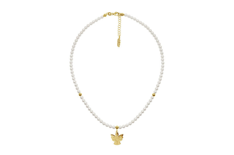 Colar Eugénio Campos Guardian Angel com Pérolas Dourado