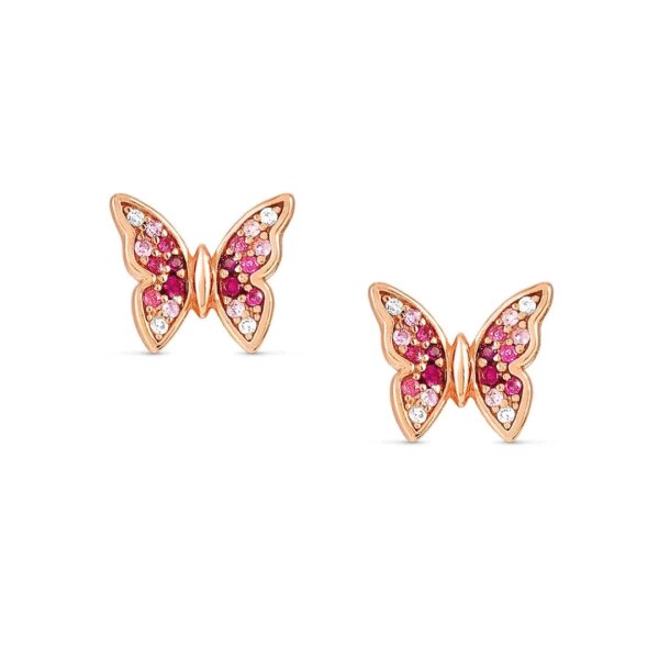 Brincos Nomination Crysalis Borboletas Rosa