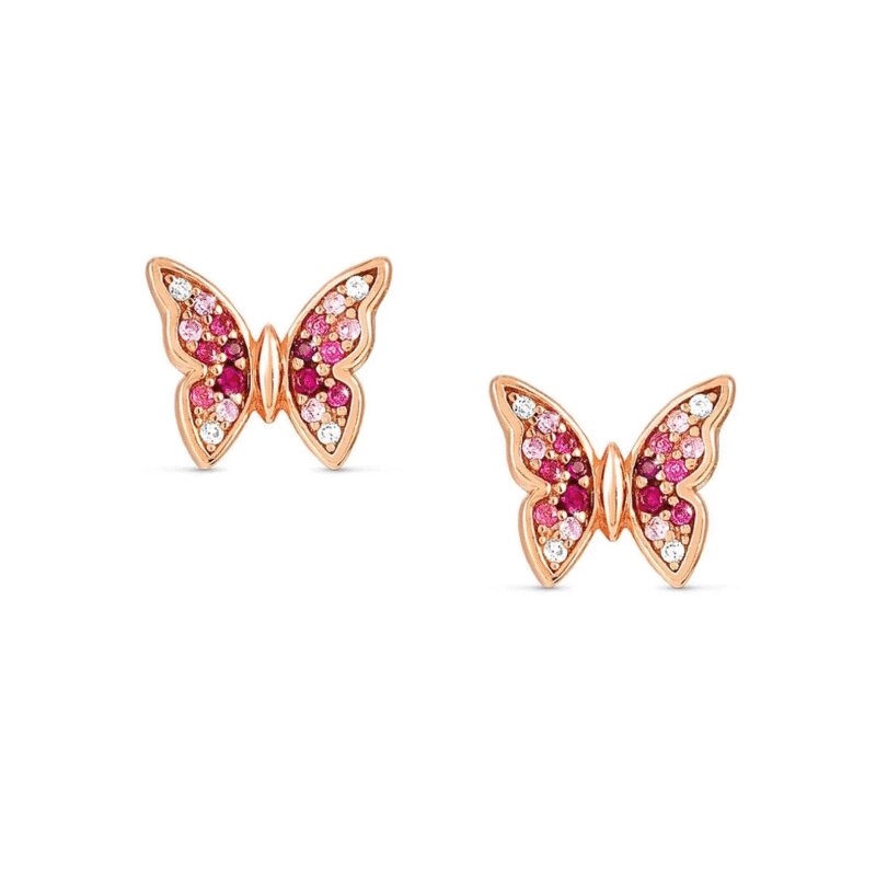 Brincos Nomination Crysalis Borboletas Rosa