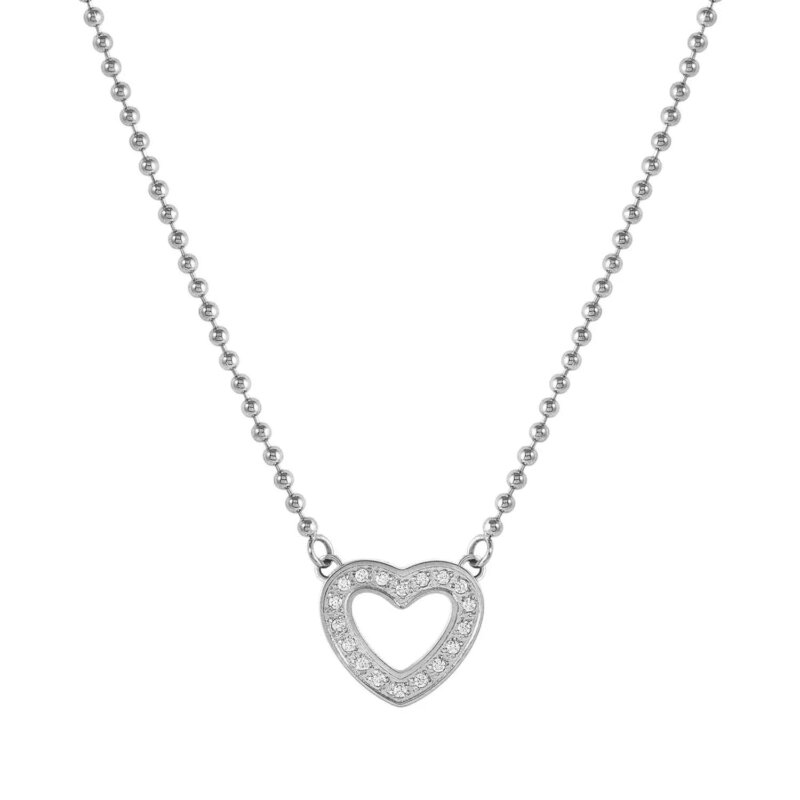 Colar Nomination D'amore Coração Prateado