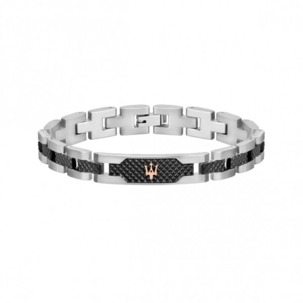 Pulseira Maserati Prateada e Preta