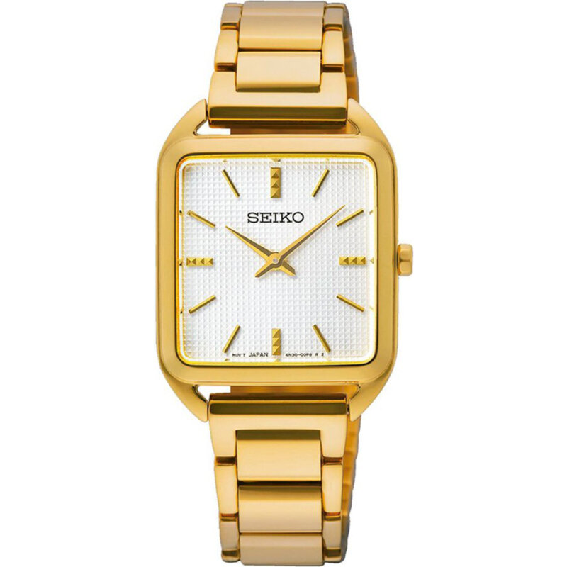 Relógio Seiko Mulher Quadrado Dourado