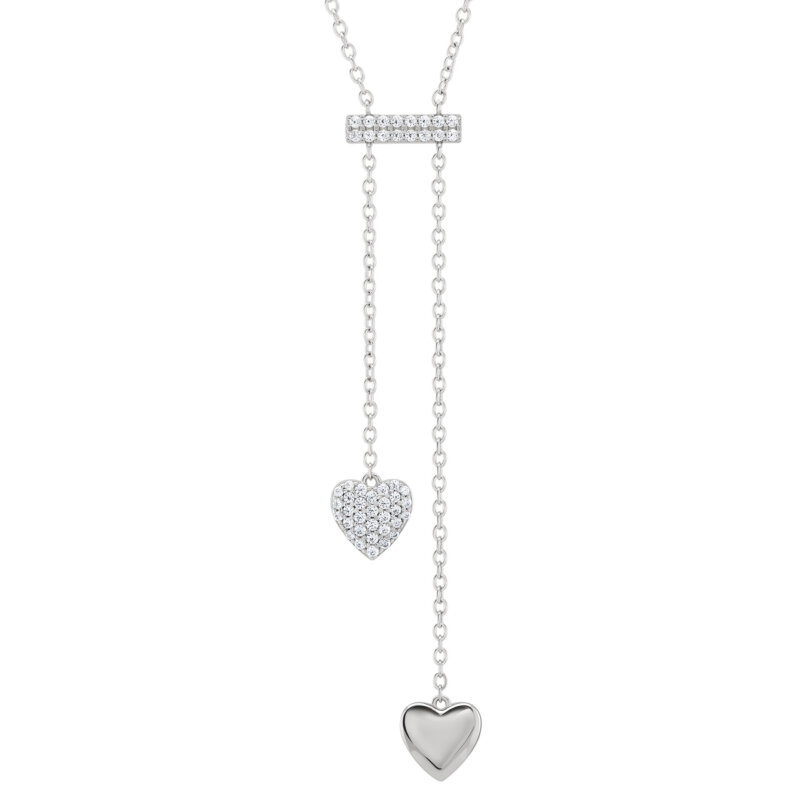 COLAR UNIKE TWO HEARTS SILVER - Image 2
