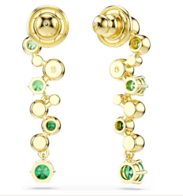 Brincos compridos Constella - Combinação de lapidações, Verde, Lacado a dourado