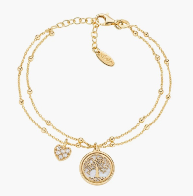PULSEIRA DUPLA AMÉN DOURADA ARVORE DA VIDA